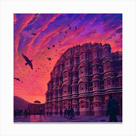 Sunset In Jaipur 1 Canvas Print