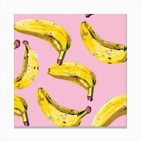 Bananas On Pink Background 1 Canvas Print