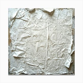 Abstract Art Featuring A Crumpled White Sheet Surface Rich With Texture Showcasing Wrinkles And Cre Canvas Print