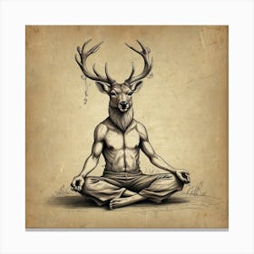 Deer Meditating Canvas Print