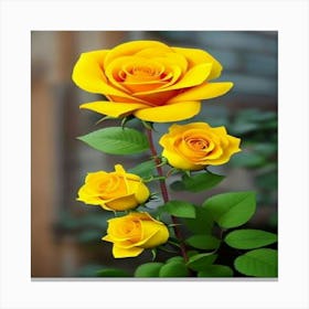 Yellow Roses Canvas Print