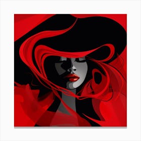 Portrait Of A Woman In A Hat 3 Canvas Print