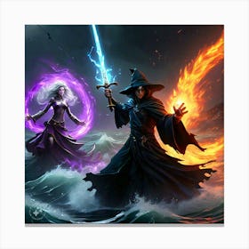 Two Wizards In The Water Canvas Print