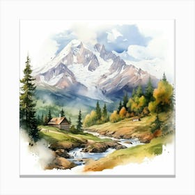 Watercolor Landscape Painting 1 Canvas Print