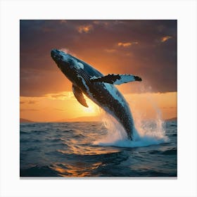 Humpback Whale Jumping 5 Canvas Print