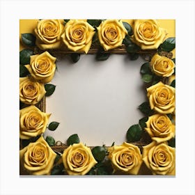 Yellow Roses Frame 7 Canvas Print