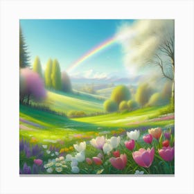 Rainbow In The Spring Canvas Print