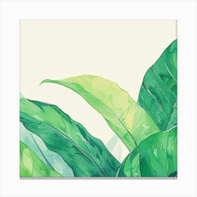 Watercolor Tropical Leaves Canvas Print