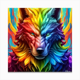 Rainbow Wolf 8 Canvas Print