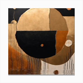 Abstract Painting Black And Gold Wall Art Canvas Print
