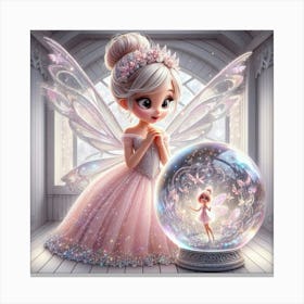 Fairy Princess & the Snow Globe 3 Canvas Print