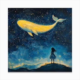 Whale In The Starry Night Sky 11 Canvas Print