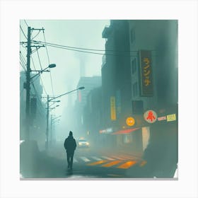 City In The Fog Canvas Print