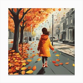 Autumn Leaf Girl Canvas Print