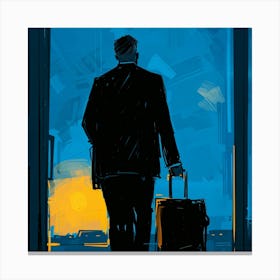 Man With Suitcase Canvas Print