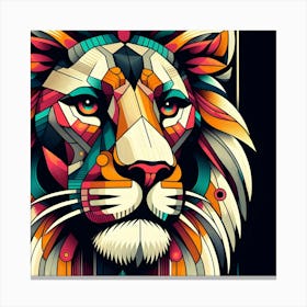 Geometric Lion Canvas Print