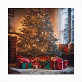Christmas Tree With Presents 33 Canvas Print
