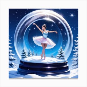 Ballerina In Snow Globe Canvas Print