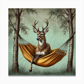 Deer In Hammock 1 Canvas Print