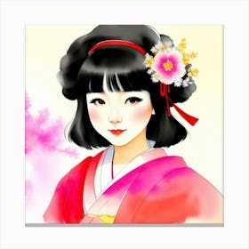 Traditional Geisha Girl Canvas Print