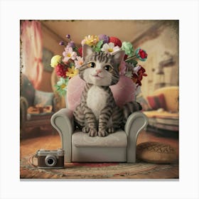 Cat In A Chair Canvas Print