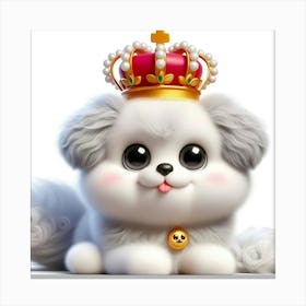 Dog With Crown Canvas Print