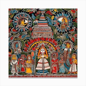 Indian Painting Madhubani Painting Indian Traditional Style 14 Canvas Print