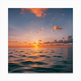 Sunset Over The Ocean 1 Canvas Print