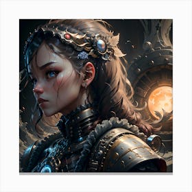 Girl In Armor 1 Canvas Print