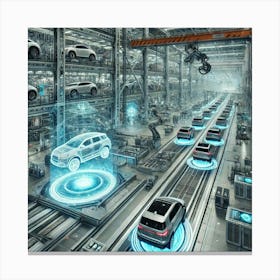 Futuristic Suv Factory Interior Canvas Print