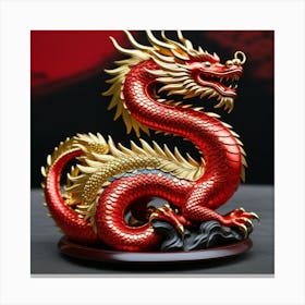 Dragon Asiatico Rojo Canvas Print