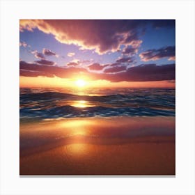 Sunset On The Beach 404 Canvas Print