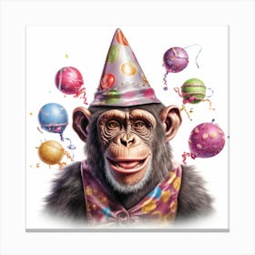 Birthday Chimp 3 Canvas Print