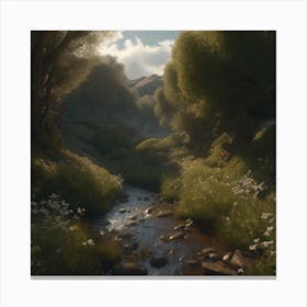 Stream In The Woods 3 Canvas Print
