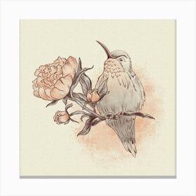 Flower And Bird Canvas Print