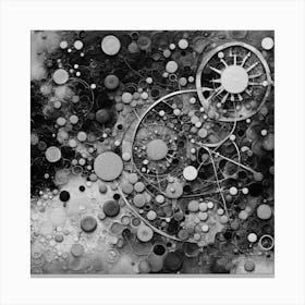 Black and White Abstract Painting Canvas Print