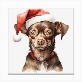 Chihuahua Santa Hat 3 Canvas Print