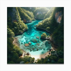 Aerial View Of A Tropical Paradise Canvas Print