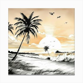 A serene beach 4 Canvas Print