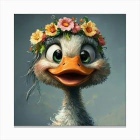 Duck With Flower Crown Toile