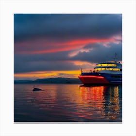 Sunset On A Cruise Ship 7 Canvas Print