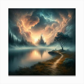 Castle In The Clouds Canvas Print