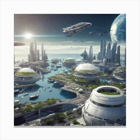 Futuristic City 55 Canvas Print