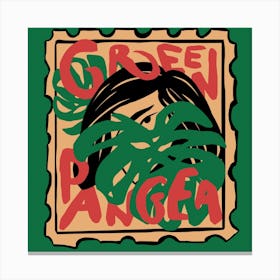 Green Pangea Square Canvas Print