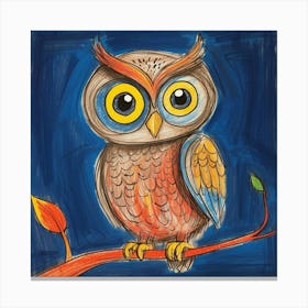 Owl On A Branch 5 Canvas Print