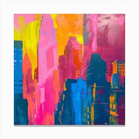 Abstract Travel Collection New York City Usa 4 Canvas Print
