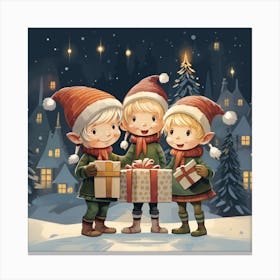 Christmas Elves 1 Canvas Print