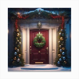 Christmas Decoration On Home Door Epic Royal Background Big Royal Uncropped Crown Royal Jewelry (14) Canvas Print