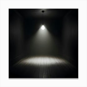 A Room Filled With Nothing But Blackness And A Single Lightbulb Hanging Overhead 3 Canvas Print