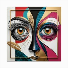 Abstract Of A Woman'S Face Canvas Print